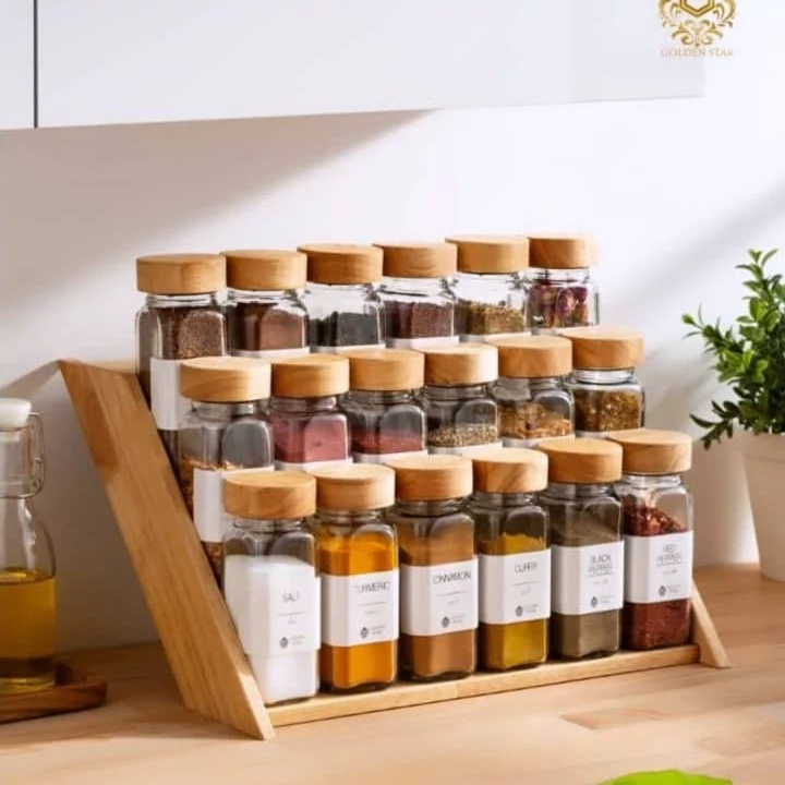 پک ادویه 18 عددی مک کارتی همراه با استند چوبی رابروود گلدن استار