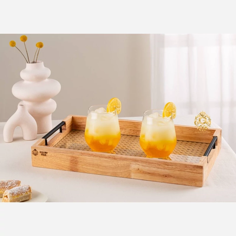 سینی چوبی حصیری گلدن استار